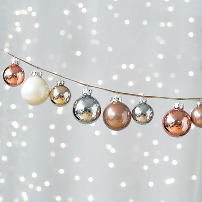 Hue Iced Metallic Christmas Ornament Set