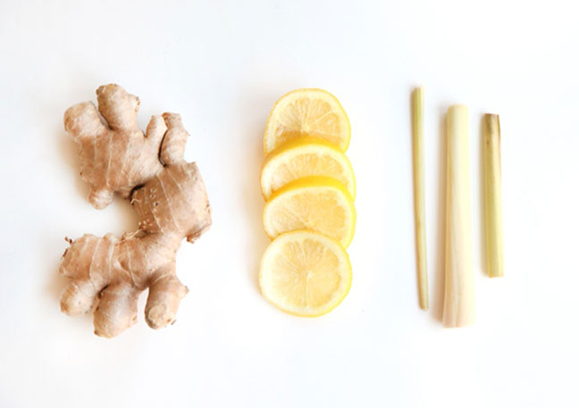 Ginger, Lemon, and Lemongrass Ice Cubes