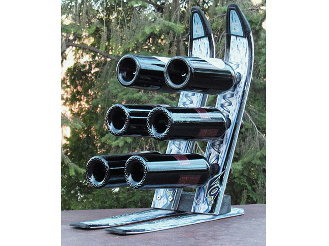 Recycled Ski Wine Rack