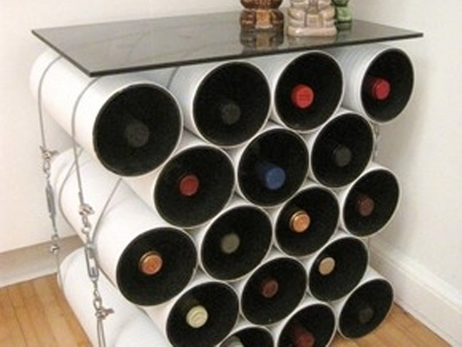 Tubular Wine Rack Side Table