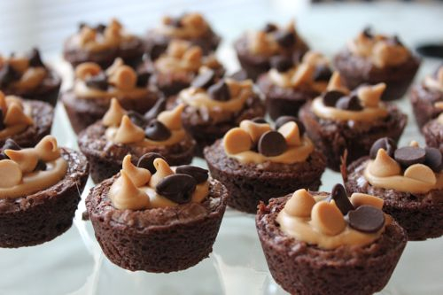 Mini Peanut Butter Brownies