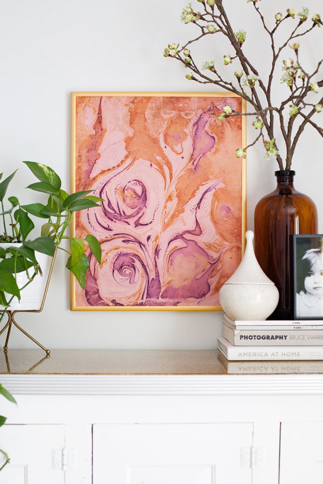 Marbleized DIY Wall Art