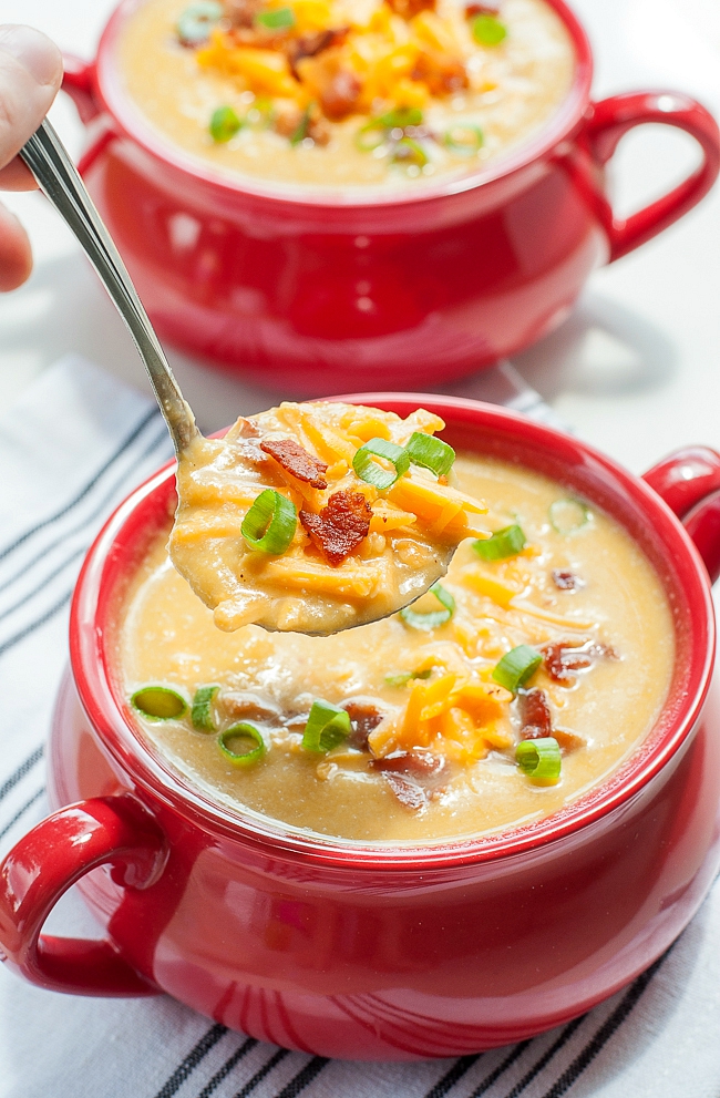 Slow Cooker Sweet Potato Cauliflower Soup