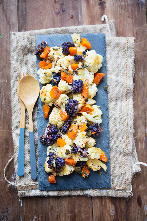 Honey Cider Roast Cauliflower and Squash