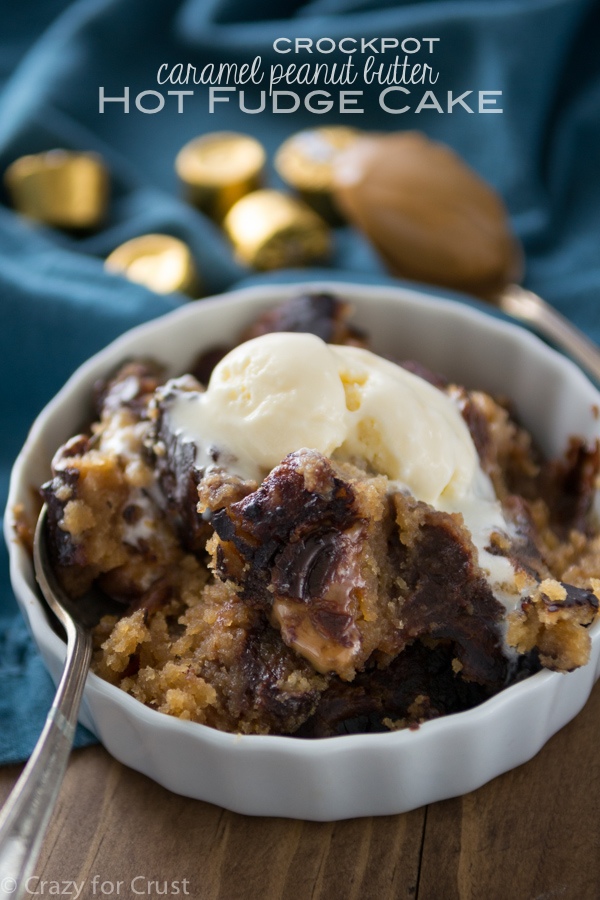 Slow Cooker Caramel Peanut Butter Hot Fudge Cake