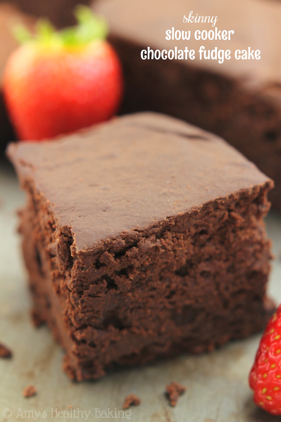 Skinny Slow Cooker Chocolate Fudge Cake