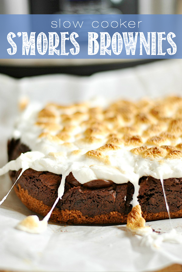 Slow Cooker S’mores Brownies