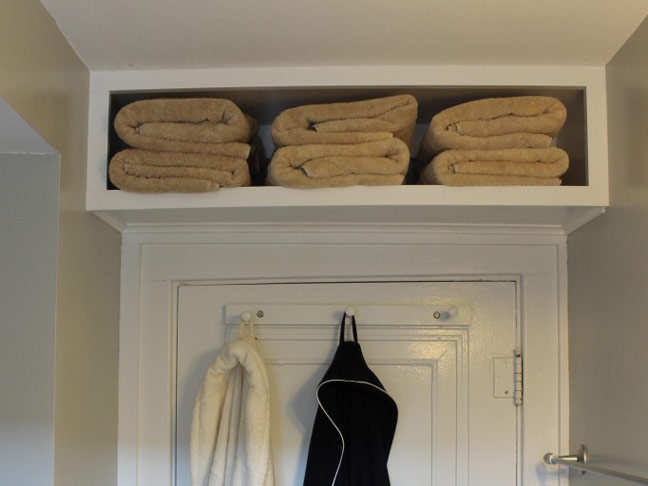 DIY Over the Door Bathroom Shelving