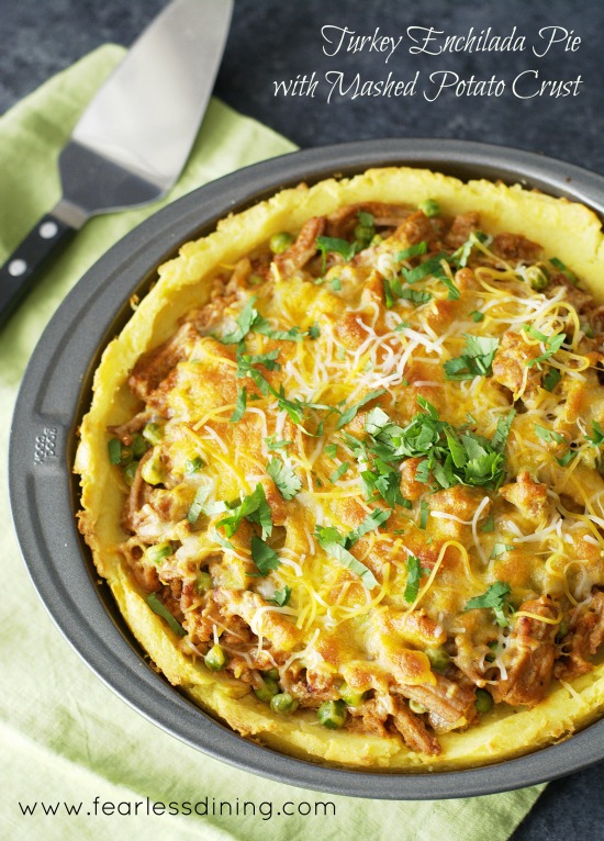 Turkey Enchilada Pie with Mashed Potato Crust