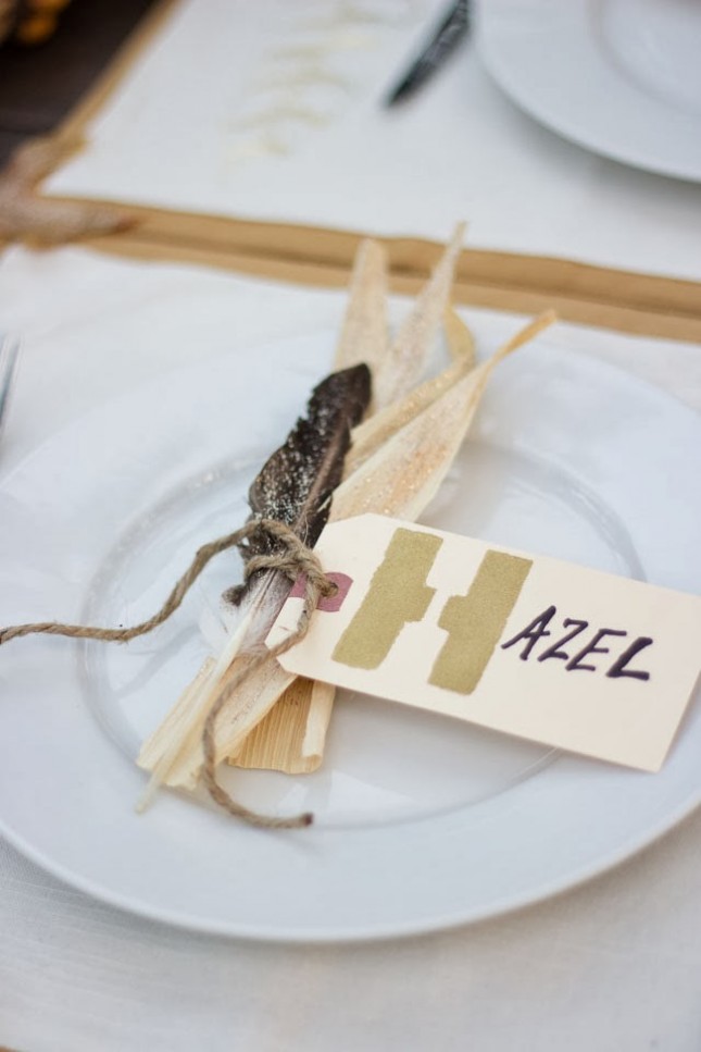 Feather & Cornstalk Place Cards