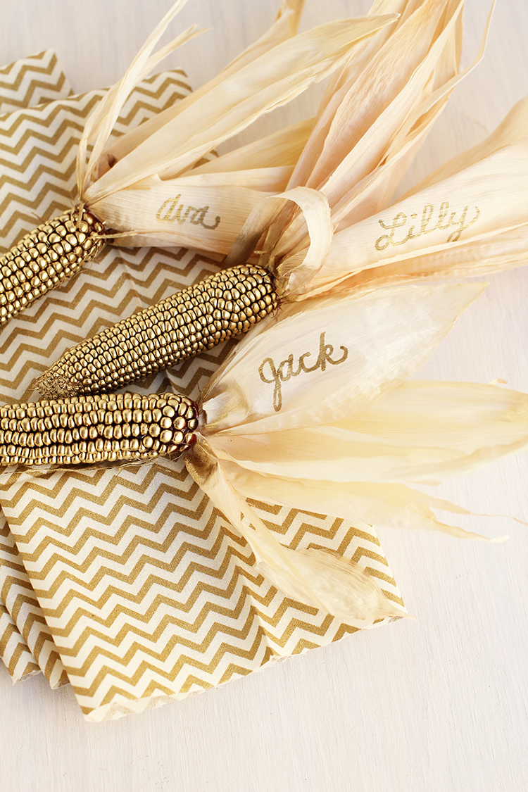 Gold Corn Place Card