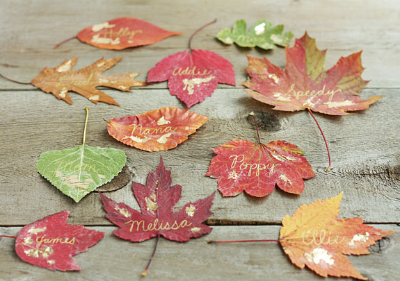 Gold Leaf Place Cards