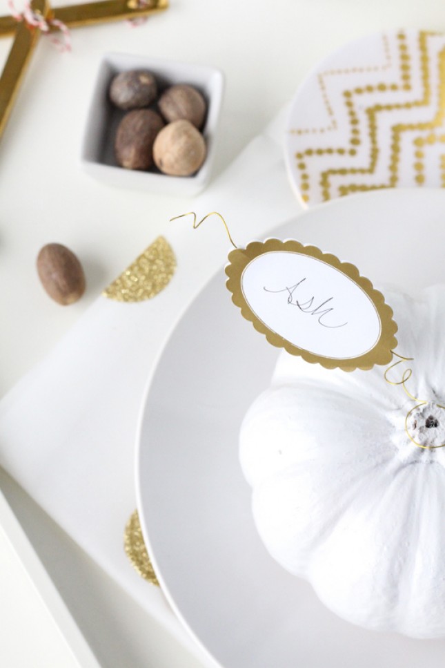 White Pumpkin Place Cards