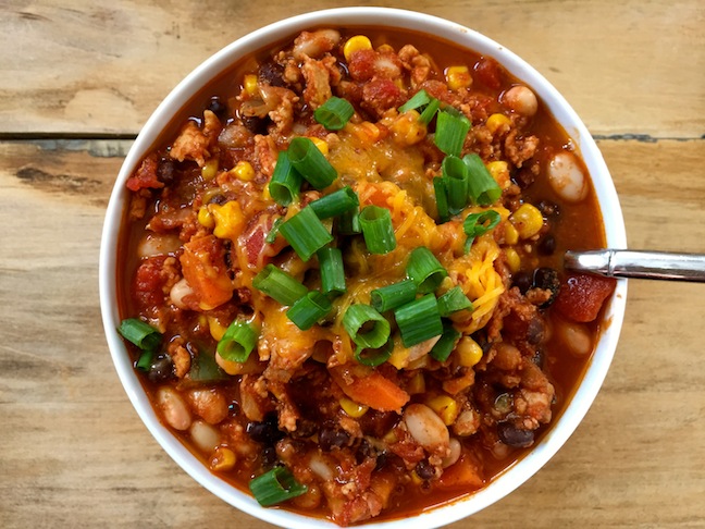 White and Black Bean Turkey Chili