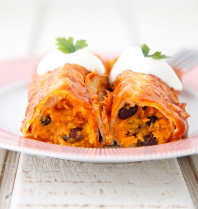 Sweet Potato and Black Bean Enchiladas