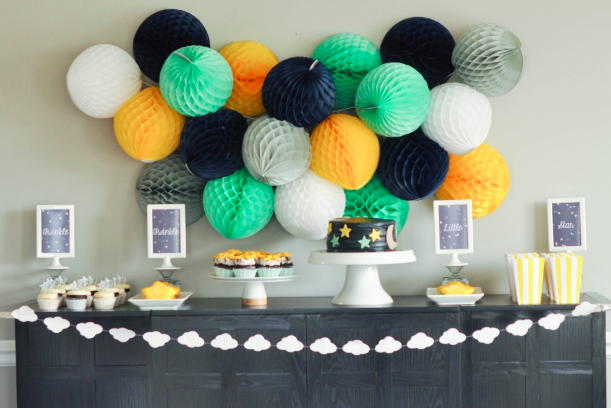 Honeycomb Lanterns Baby Shower Decor