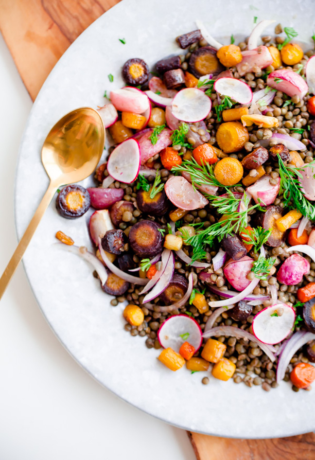 Roasted Carrot Lentil Salad Tahini Dressing 