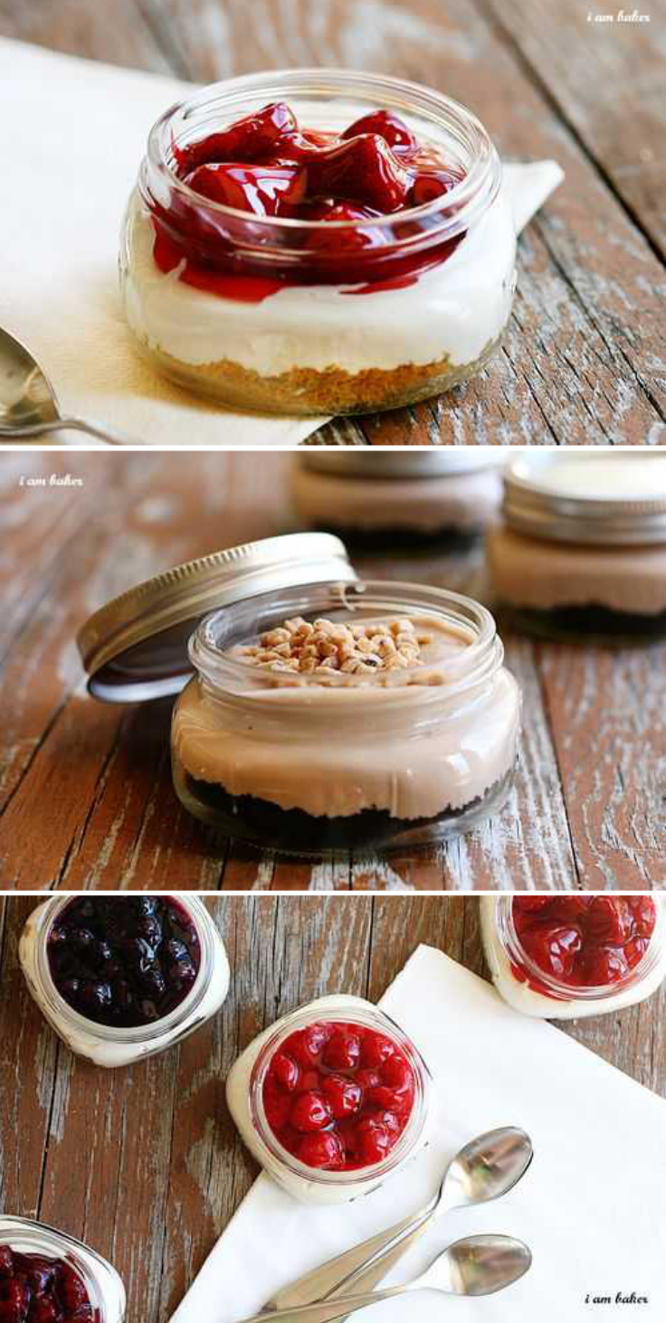 No-Bake Cheesecakes in a Jar