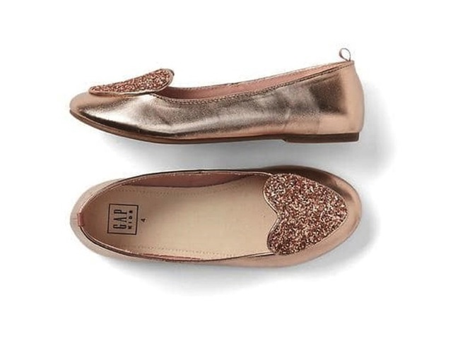 Glitter Heart Ballet Flats