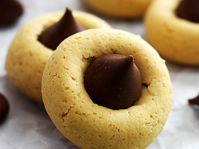 Chocolate Pumpkin Thumbprint Cookies