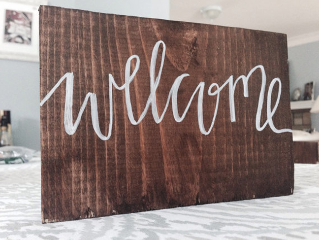 Wood Welcome Sign