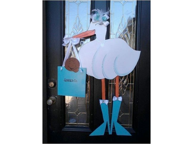 Stork door sign