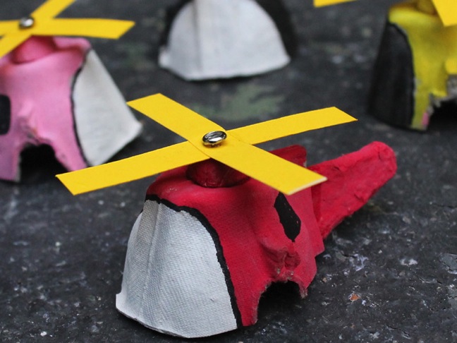 DIY Egg Carton Mini Helicopters