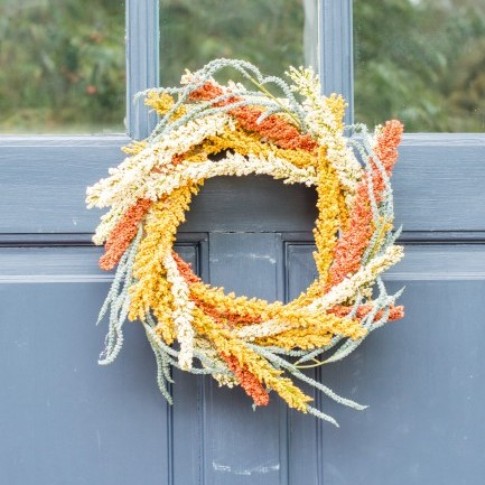 Faux Fall Flowers Wreath