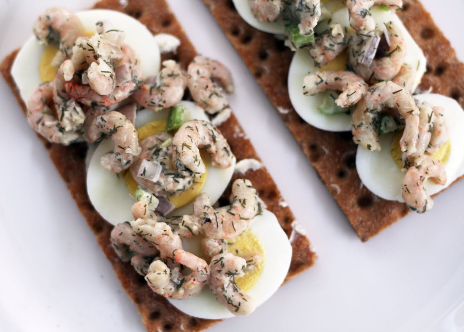 Dilled Shrimp on Crispbread