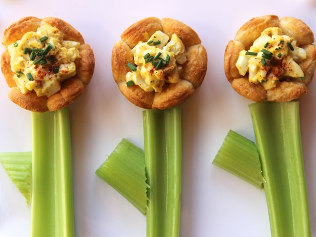 Spring Egg Salad Flower Cups