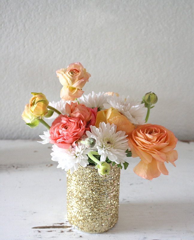 Goldglittermodpodgevase