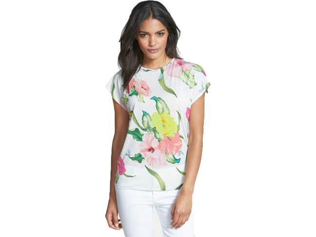 Flowers at High Tea Print Top 