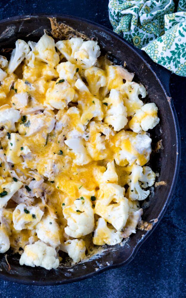 Keto Chicken Cauliflower Mac and Cheese