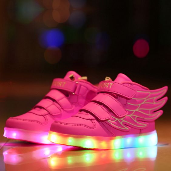 Pink Winged LED Shoes for Girls