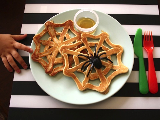 Whole Wheat Flax Spiderweb Pancakes