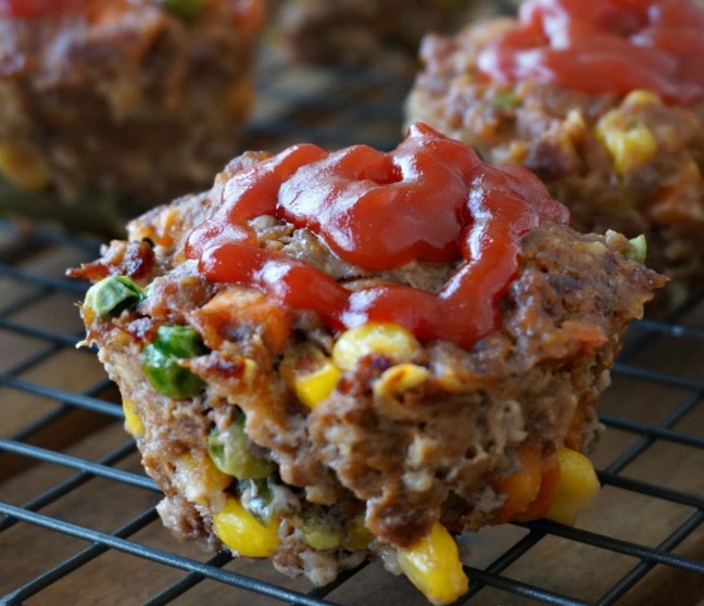 Mixed Vegetable Meatloaf Muffins