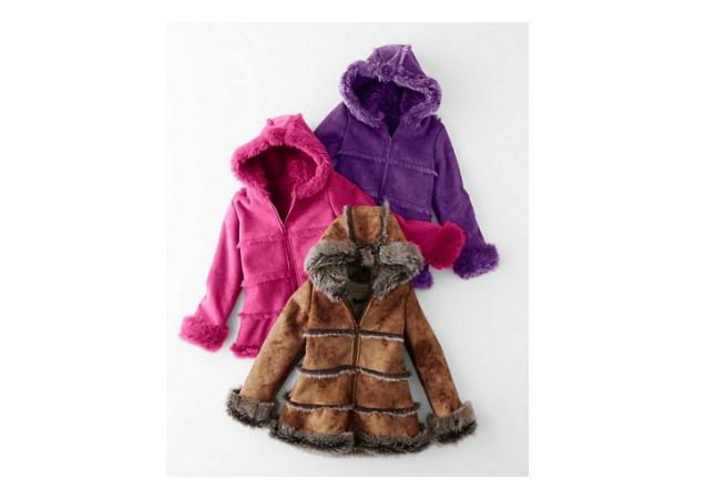 Faux-Shearling Hooded Coat