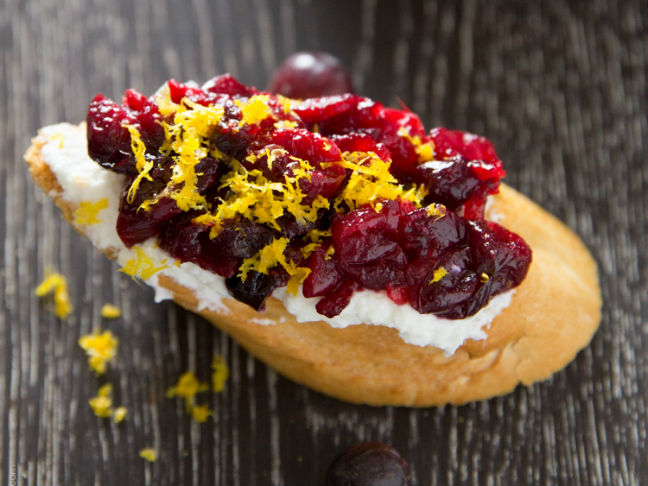 Roasted Cranberry and Orange Crostini