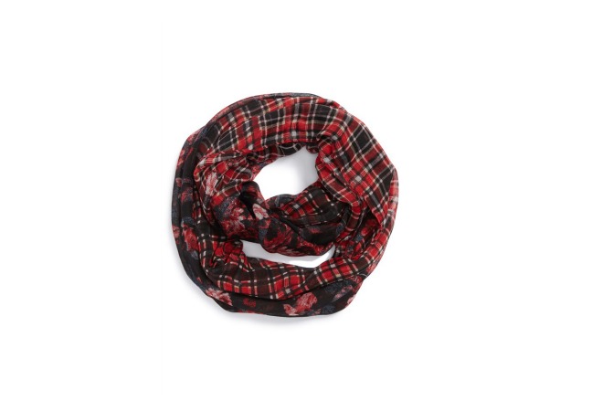 Lulu Floral Plaid Print Infinity Scarf