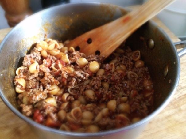 Beef Bolognese with Shell Pasta