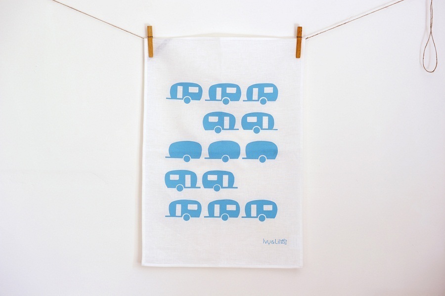 Caravans Tea Towel