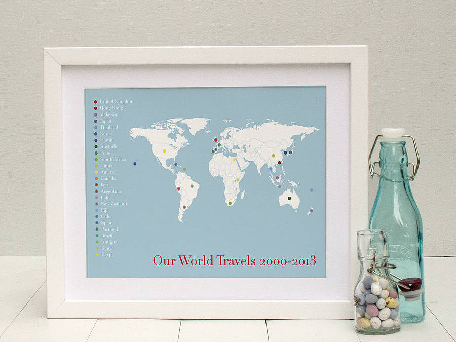 Personalized Globe Trotting Map