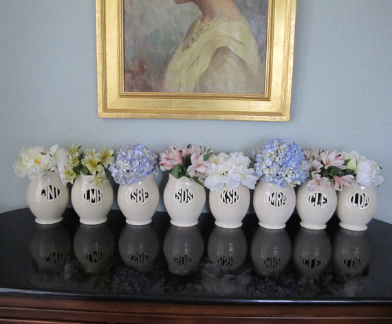 Handmade Monogrammed Vase