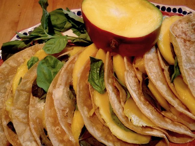 Mango Basil Quesadillas