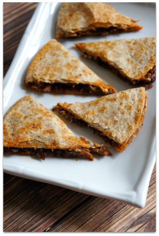 Slow Cooker Sloppy Joe Beef Quesadillas with Cream Cheese