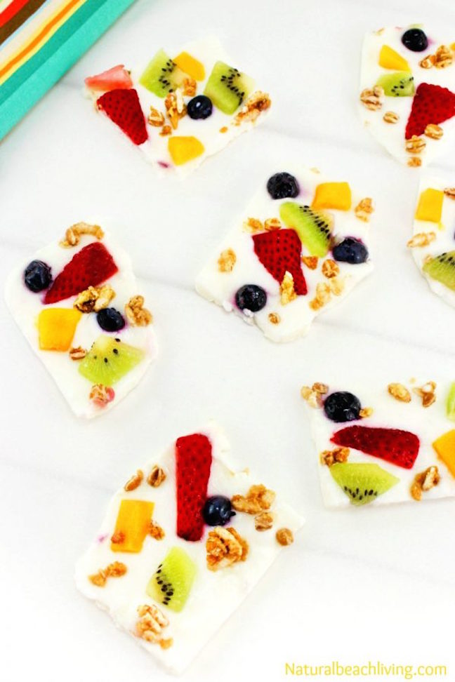 Frozen Rainbow Yogurt Bark