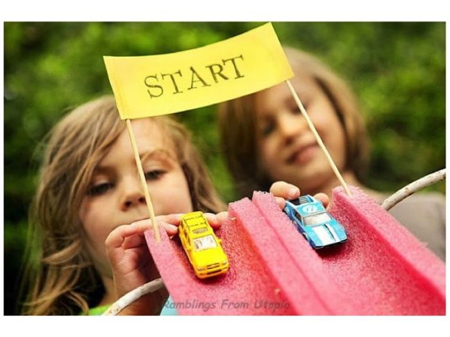 DIY Noodle Car Race Track