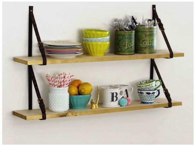 DIY Belt Strap Shelves