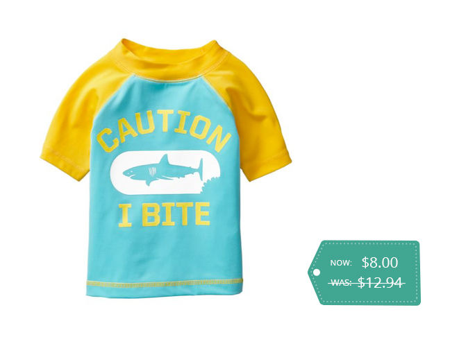 Old Navy "Caution I Bite" Rashguard