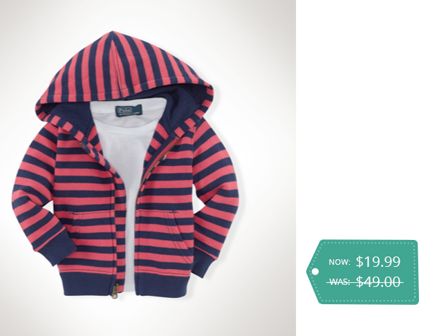 Ralph Lauren Full-Zip Striped Hoodie